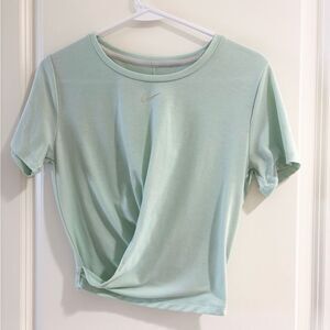Nike Dri-Fit Mint Green Twist Front Athletic T-Shirt size XS